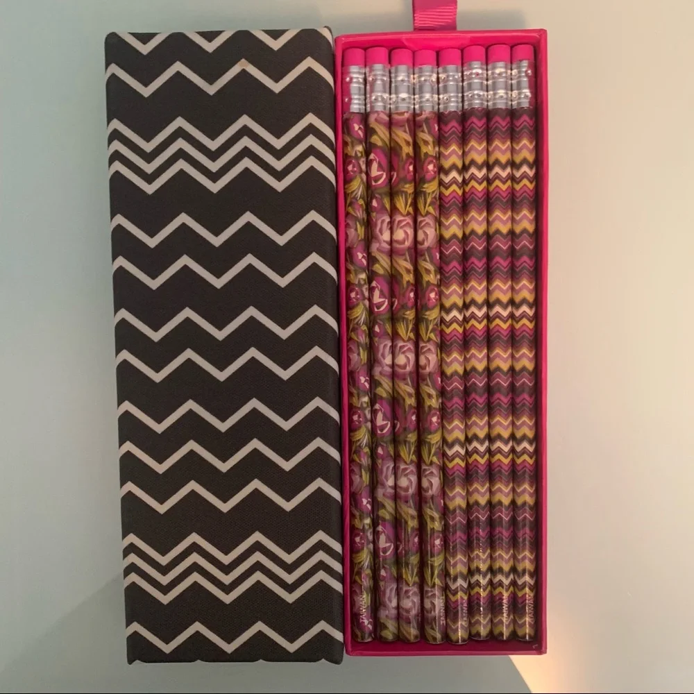 NWT Missoni for Target Colorful Patterned Pencil Box + 8 Unused Pencils
